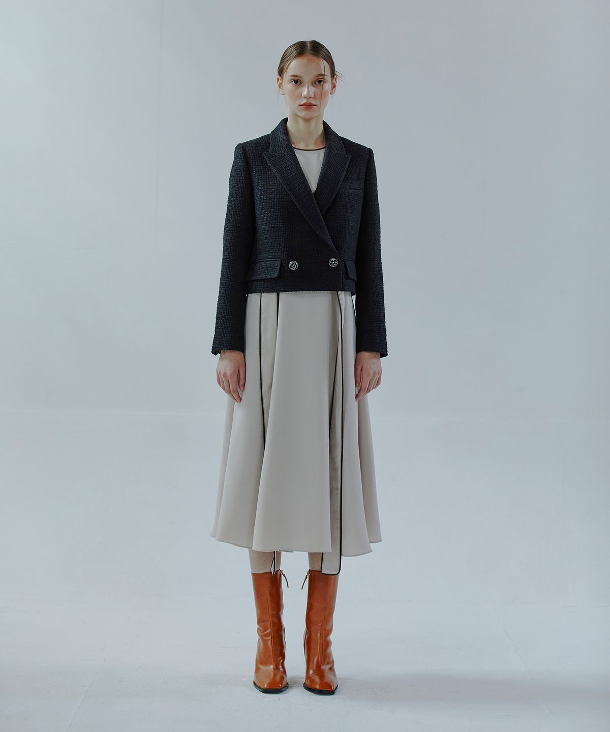 에트몽(ETMON) Tweed Double Jacket  Black