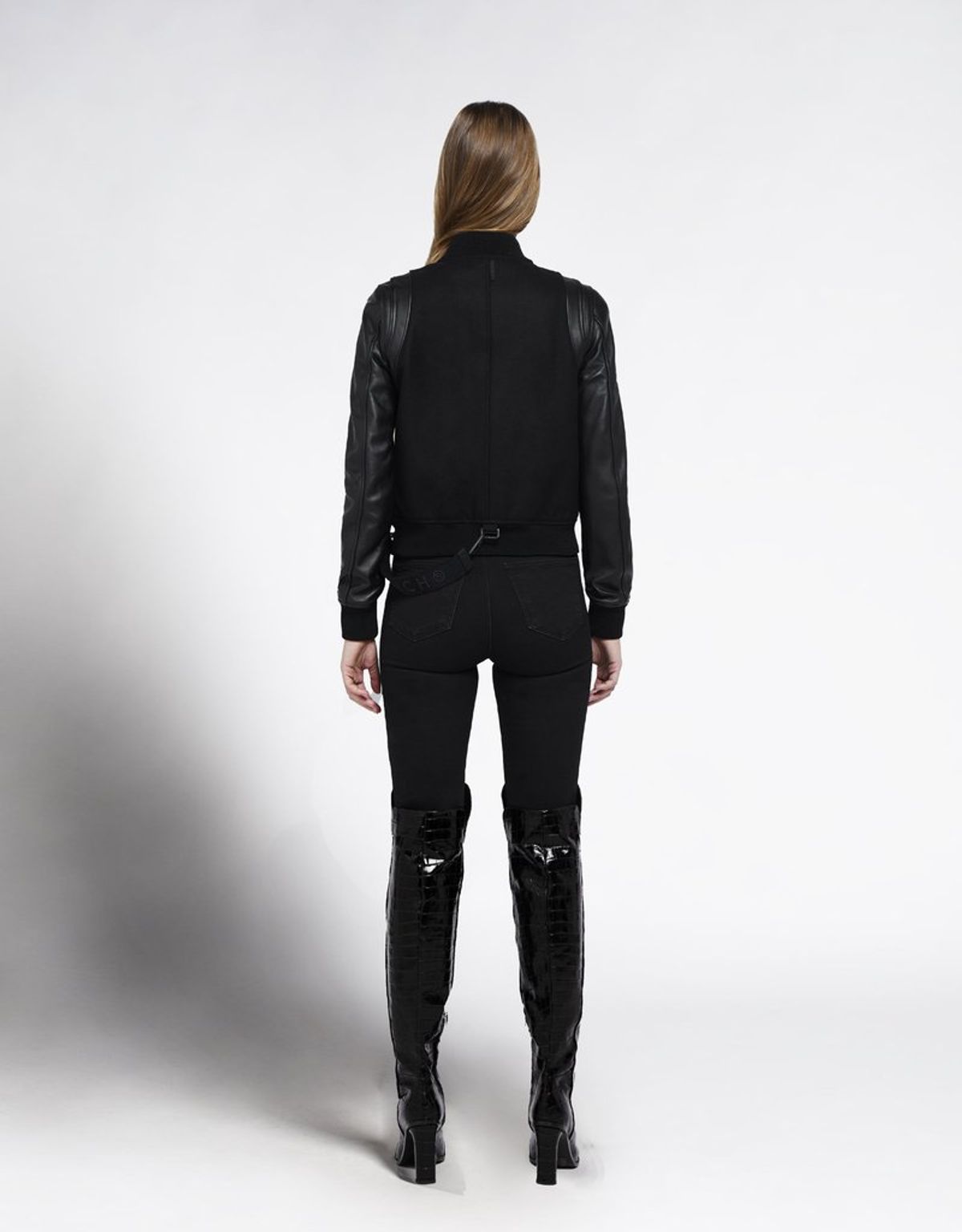 트렌치런던(TRENCH LONDON) 스타디움  레더 재킷 (BLAKC/BLACK/BLACK)