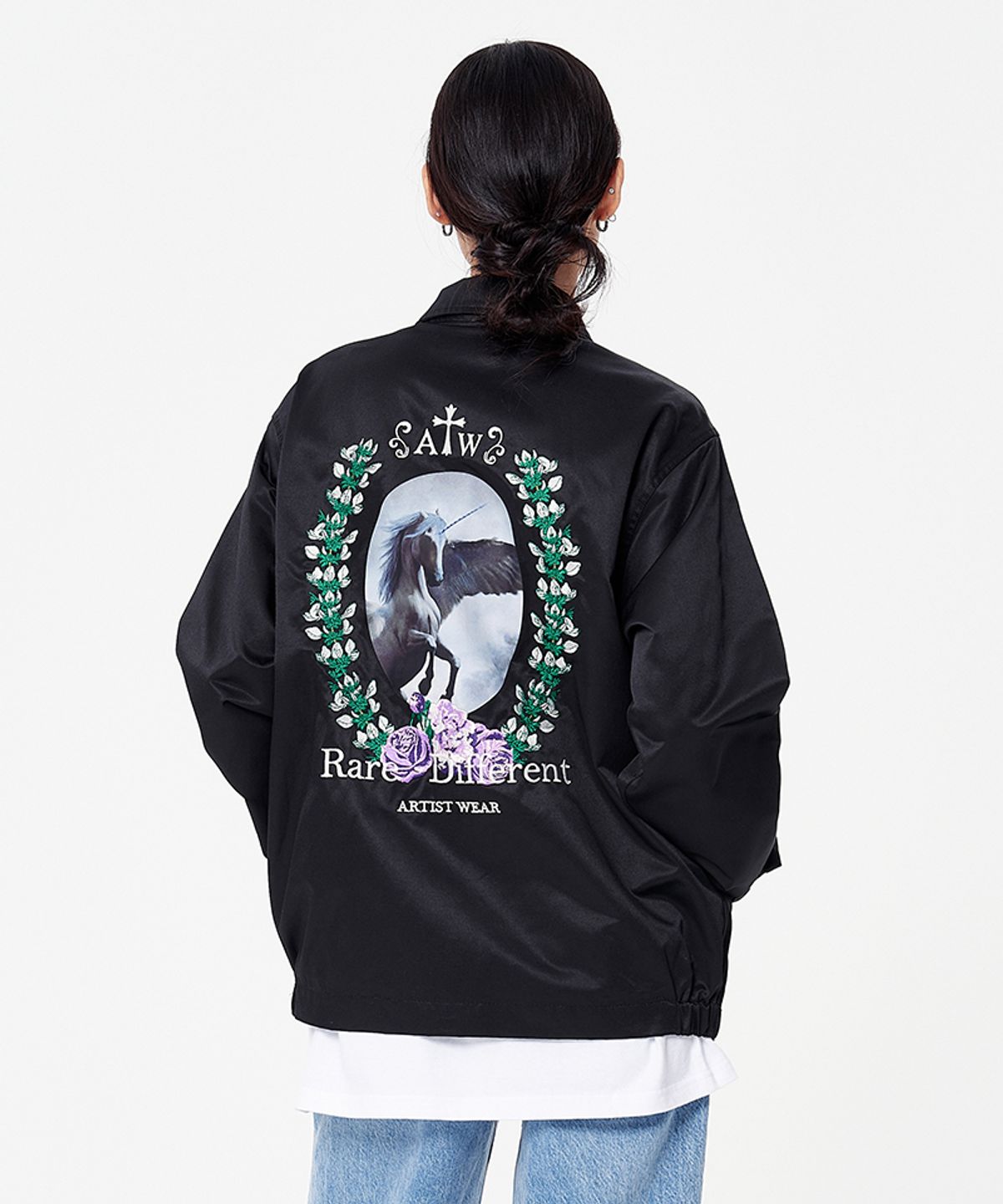 아티스트웨어(ARTISTWEAR) [ATW] 유니콘 플라워 자수 오버핏 자켓