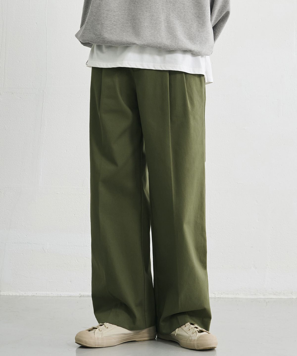 드로우핏(DRAW FIT) 와이드 밴딩 치노 팬츠 [KHAKI]