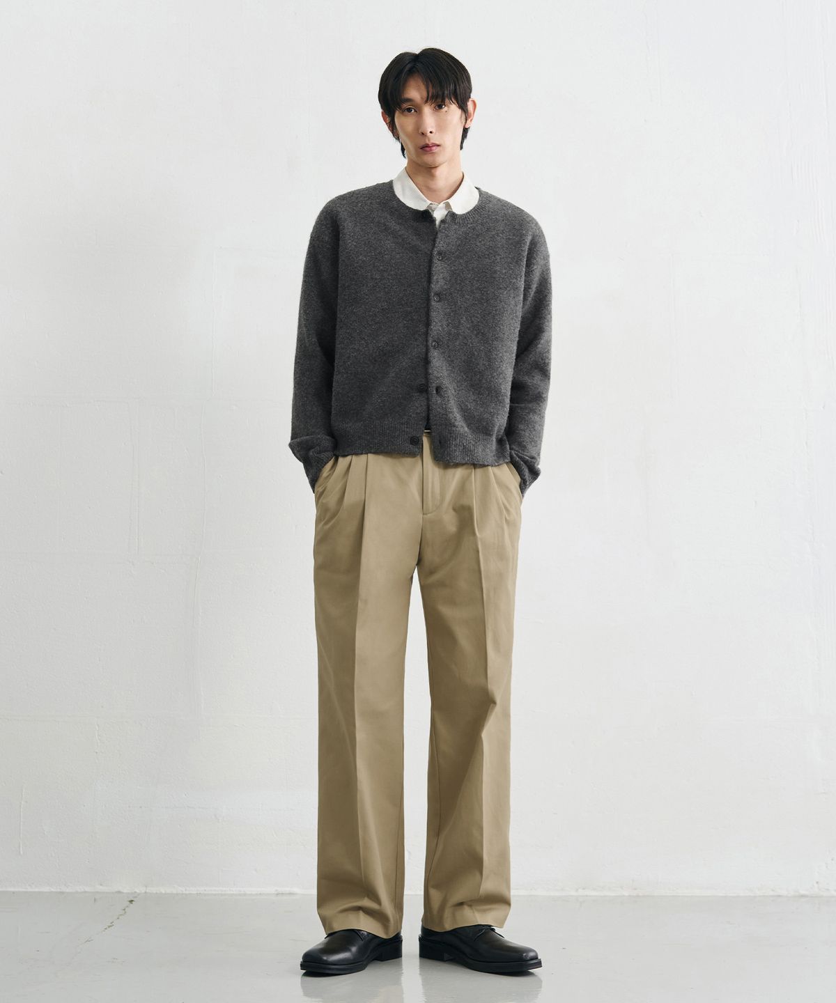 드로우핏(DRAW FIT) 와이드 밴딩 치노 팬츠 [BEIGE]