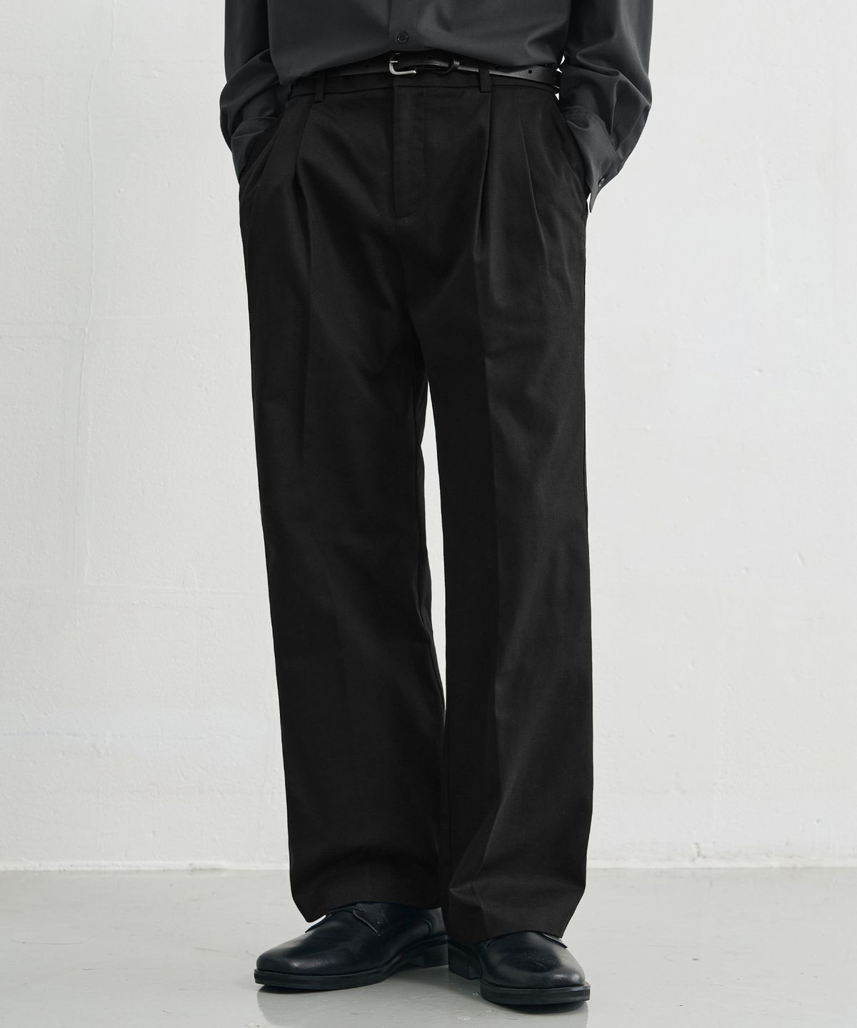 드로우핏(DRAW FIT) 와이드 밴딩 치노 팬츠 [BLACK]