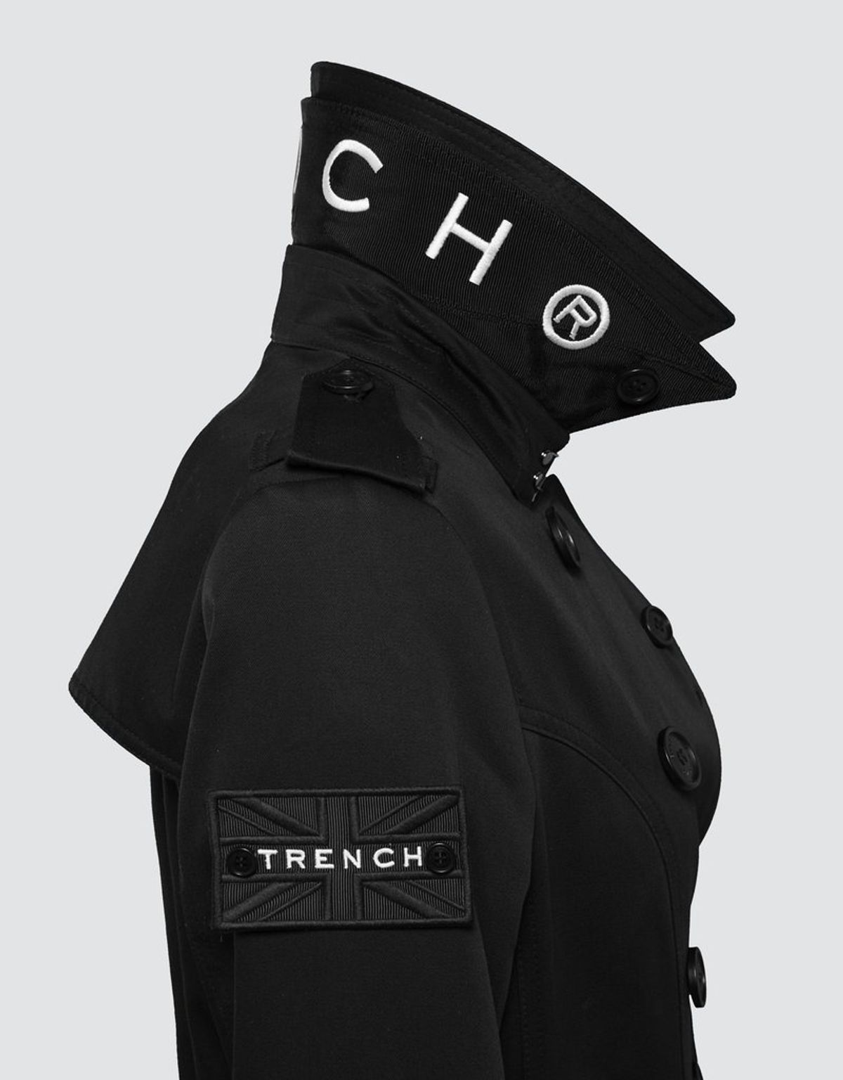 트렌치런던(TRENCH LONDON) 슬론 트렌치 코트(BLACK/BLACK/WHITE)