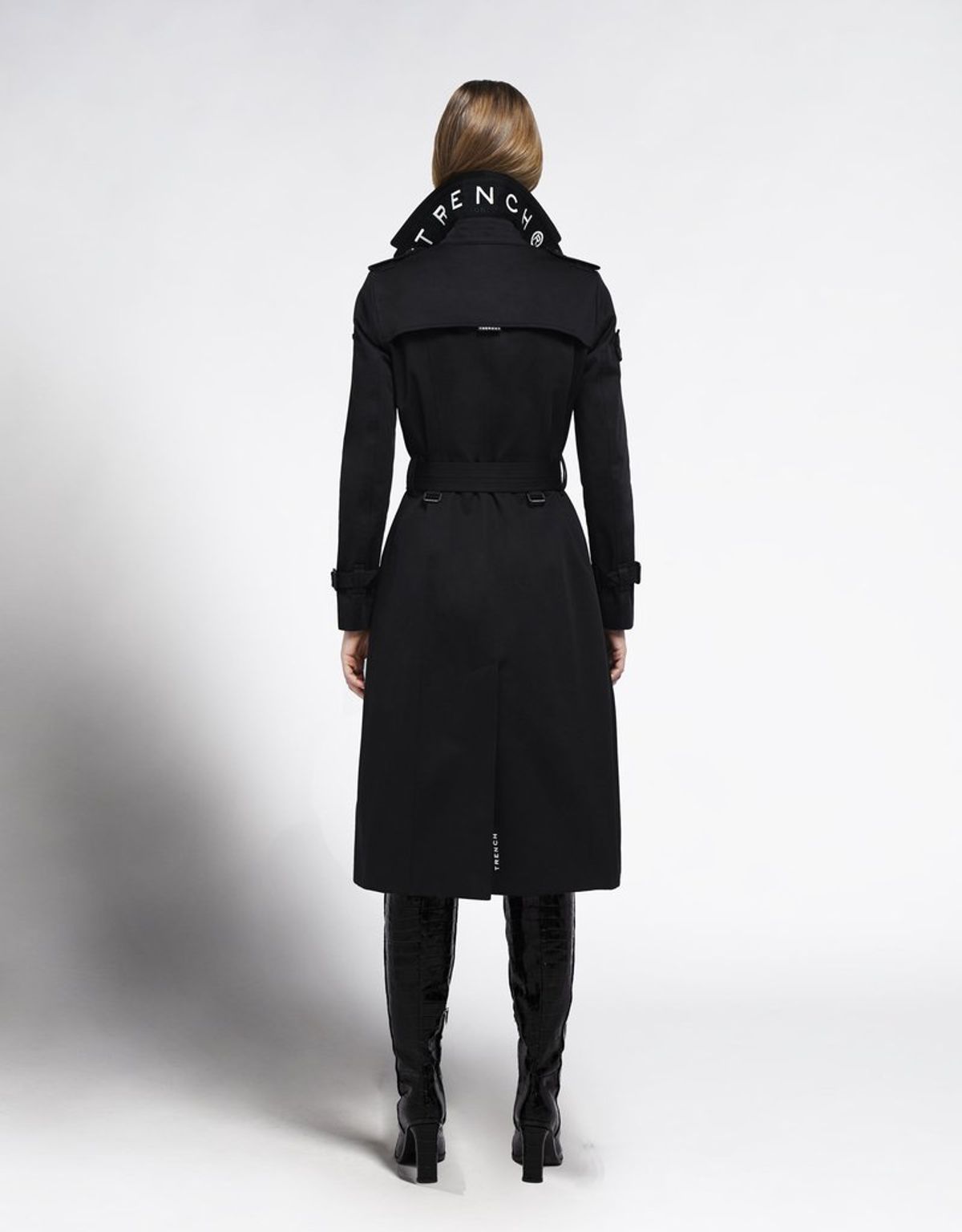 트렌치런던(TRENCH LONDON) 슬론 트렌치 코트(BLACK/BLACK/WHITE)