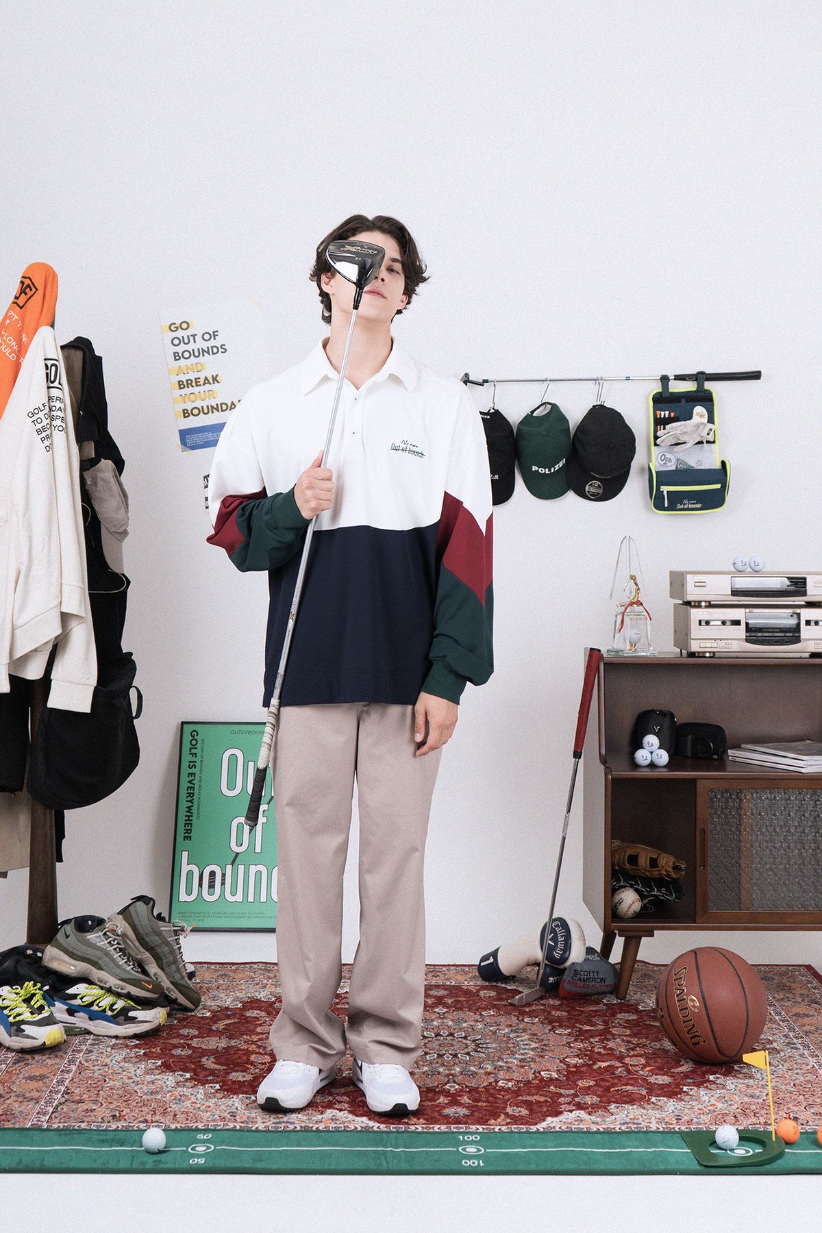 아웃오브바운즈(OUT OF BOUNDS) 스트라이프 럭비셔츠