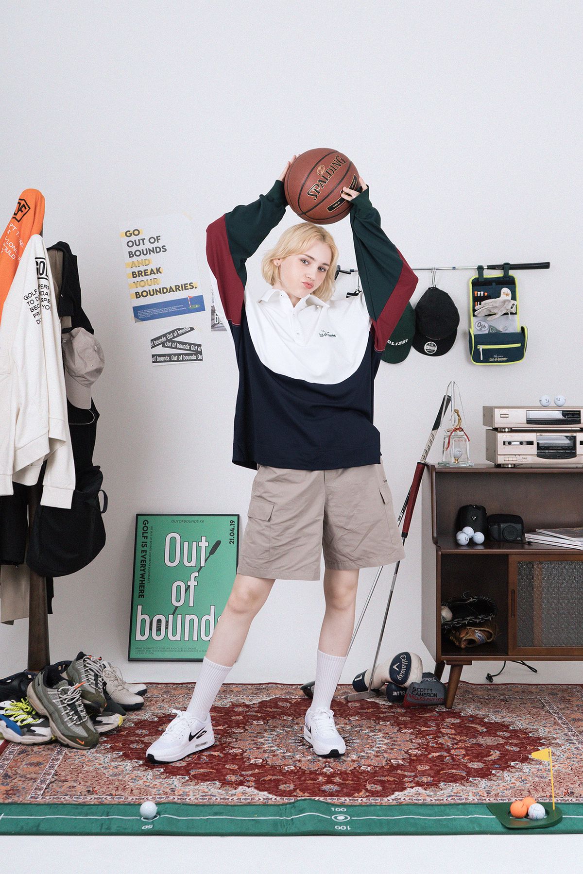 아웃오브바운즈(OUT OF BOUNDS) 스트라이프 럭비셔츠