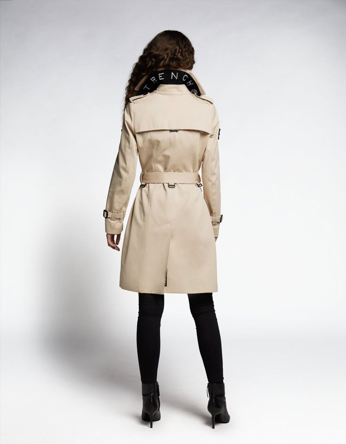 트렌치런던(TRENCH LONDON) 퀸 클래식 트렌치 코트 (STONE/BLACK/SILVER)
