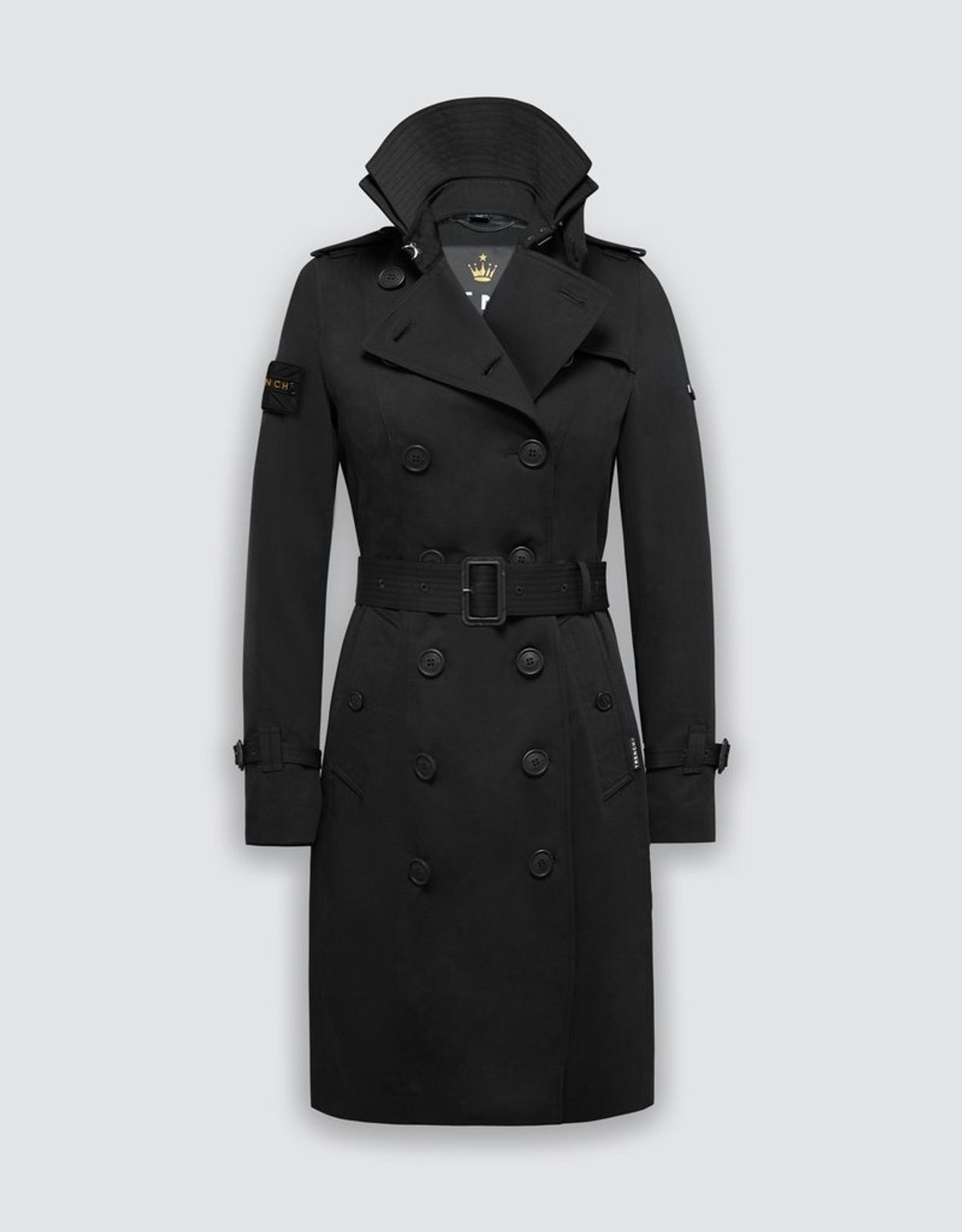 트렌치런던(TRENCH LONDON) 퀸 클래식 트렌치 코트 (BLACK/BLACK/GOLD)