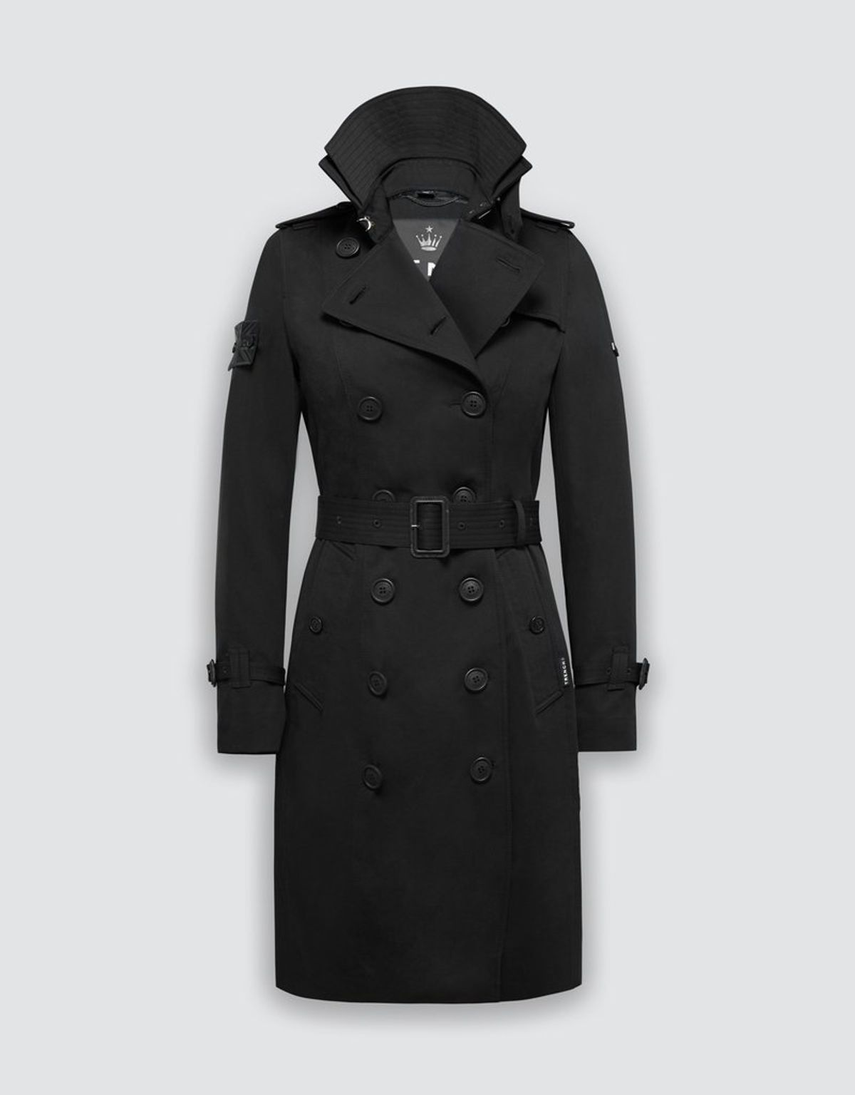 트렌치런던(TRENCH LONDON) 퀸 클래식 트렌치 코트 (BLACK/BLACK/GRANITE)