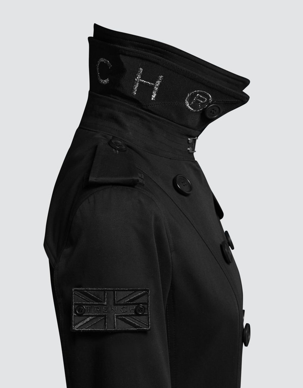 트렌치런던(TRENCH LONDON) 퀸 클래식 트렌치 코트 (BLACK/BLACK/GRANITE)