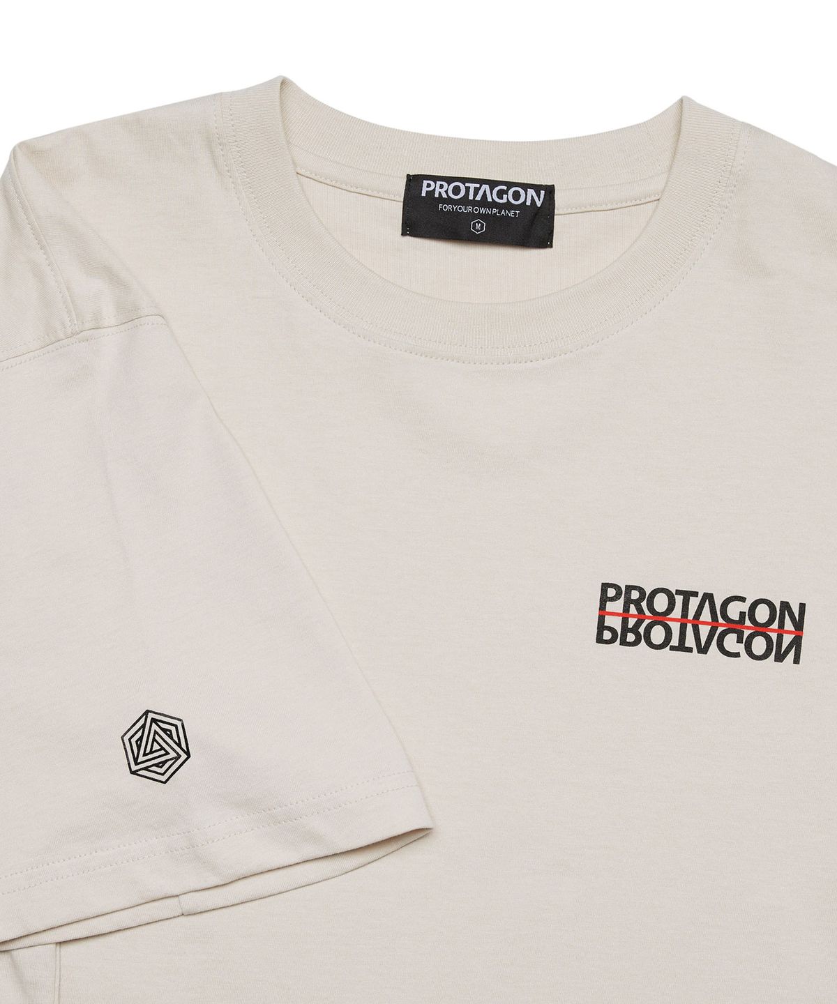프로타곤(PROTAGON) BE REFLECTED Short-sleeved Tee (Ivory)