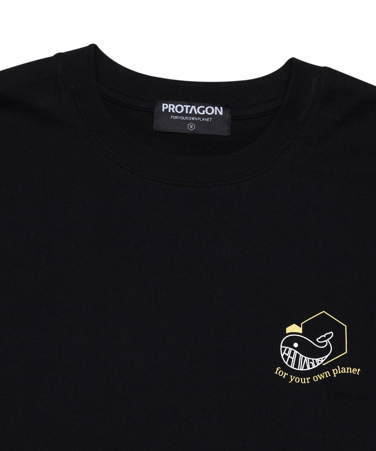 프로타곤(PROTAGON) Whale Symbol Short-sleeved Tee (Black)