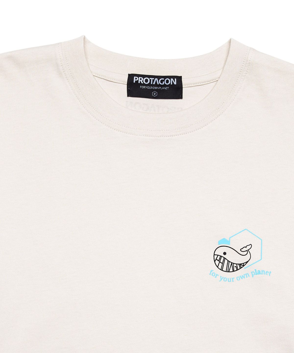 프로타곤(PROTAGON) Whale Symbol Short-sleeved Tee (Ivory)