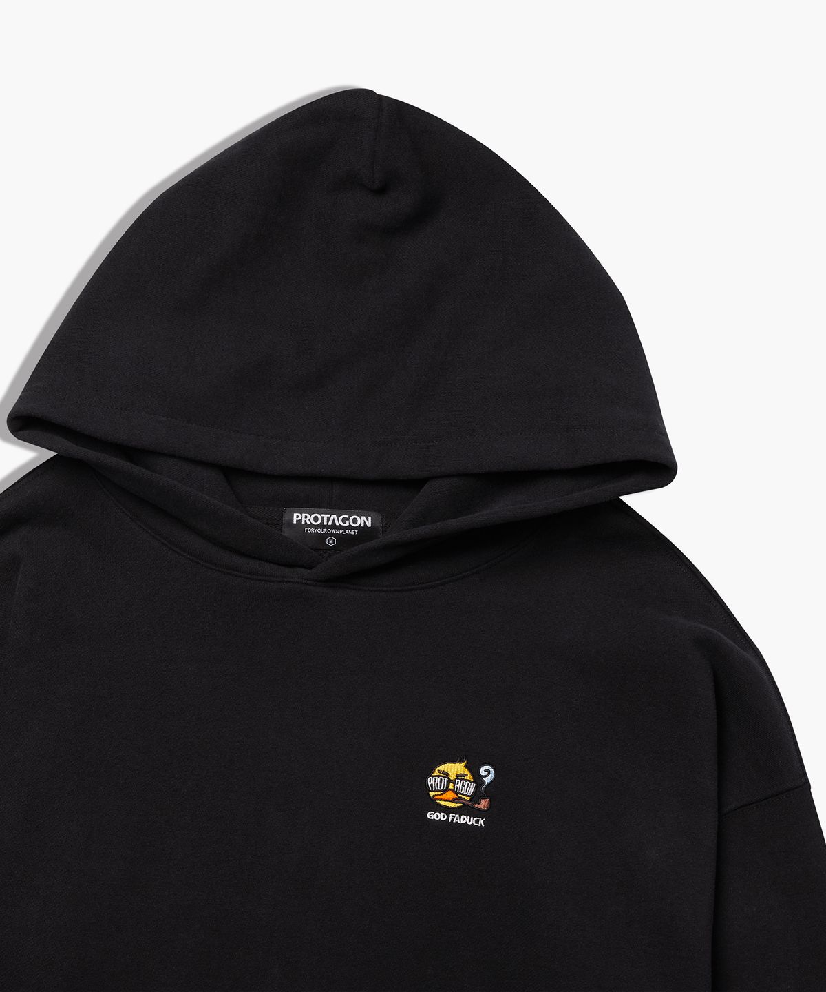 프로타곤(PROTAGON) God Faduck Oversized Hoodie (Black)
