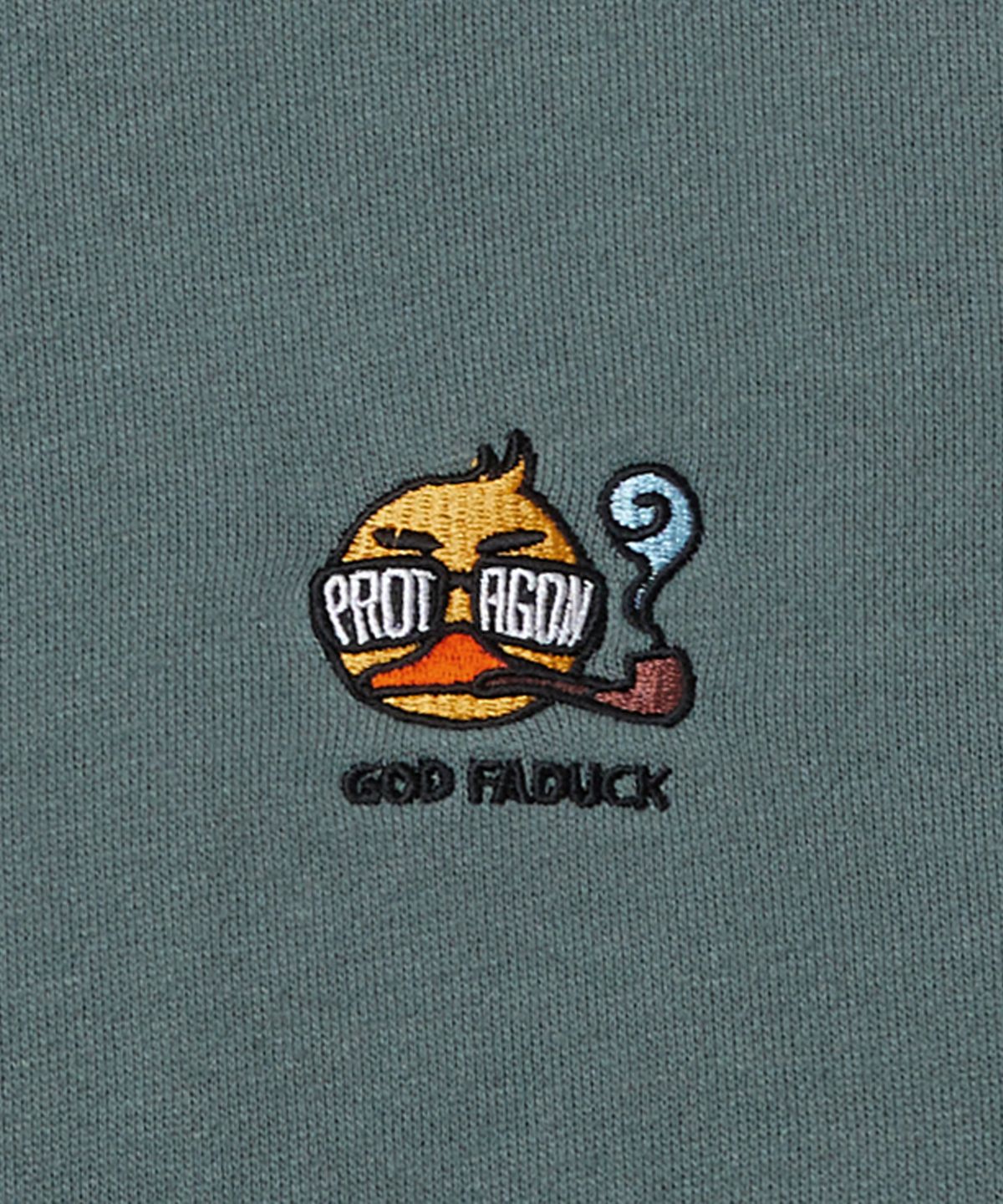 프로타곤(PROTAGON) God Faduck Oversized Hoodie (Khaki)