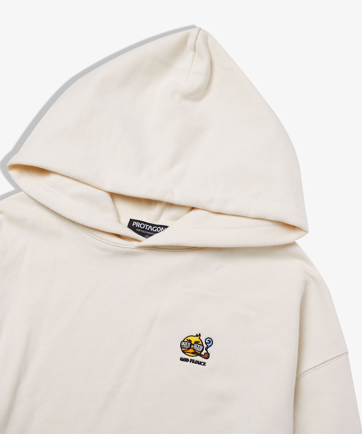 프로타곤(PROTAGON) God Faduck Oversized Hoodie (Ivory)