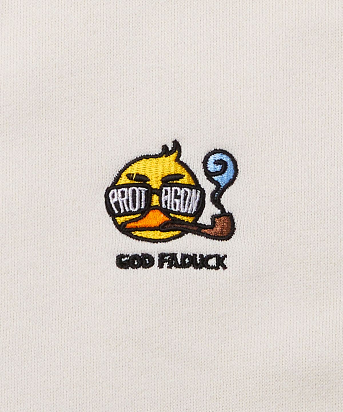 프로타곤(PROTAGON) God Faduck Oversized Hoodie (Ivory)