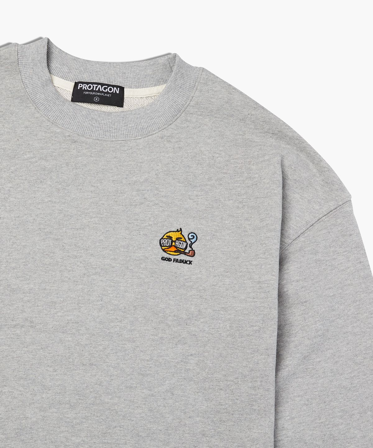 프로타곤(PROTAGON) God Faduck Oversized Sweat Shirts (Gray)