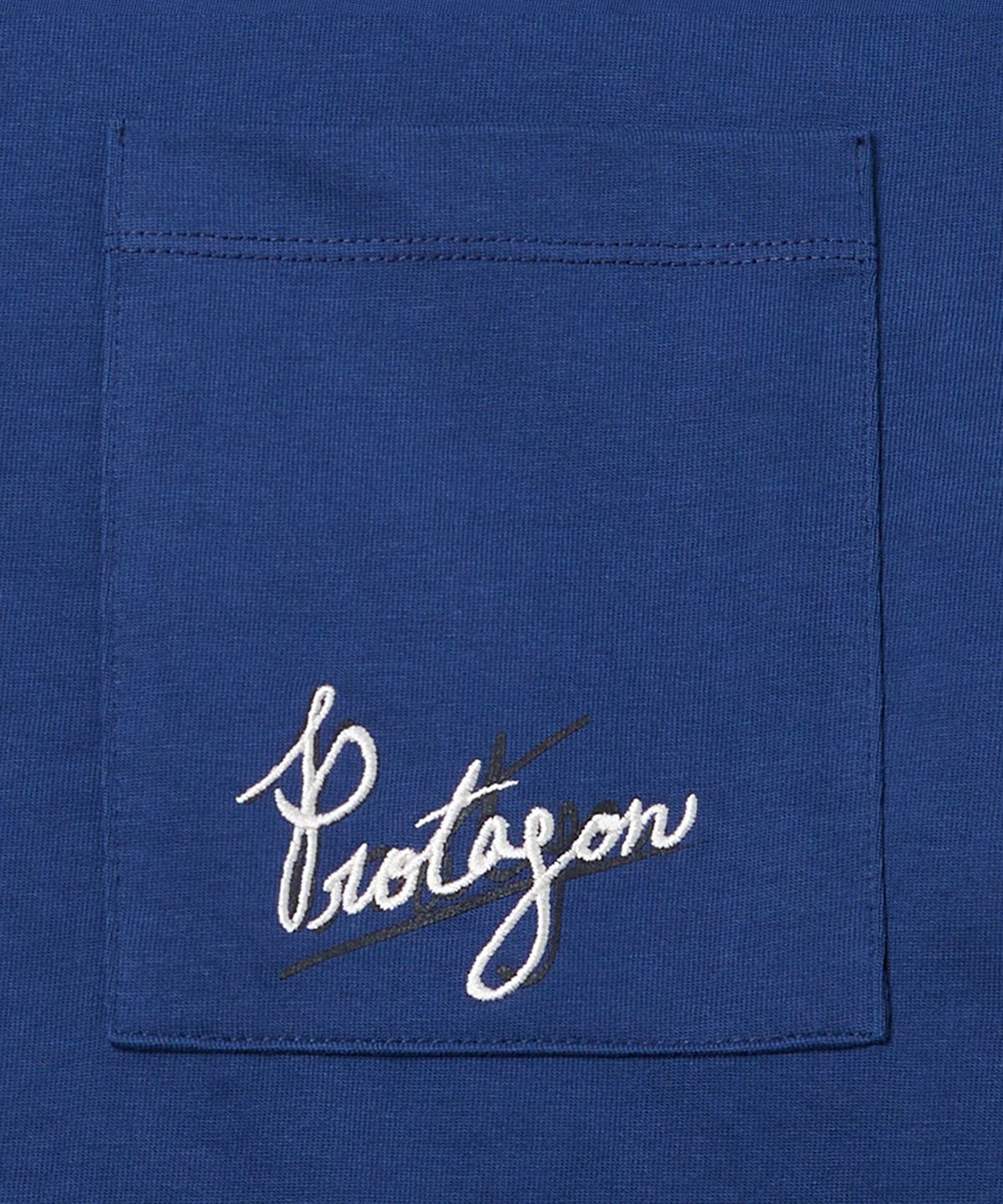 프로타곤(PROTAGON) Hand Writhing Logo Long-sleeved Tee (Blue)