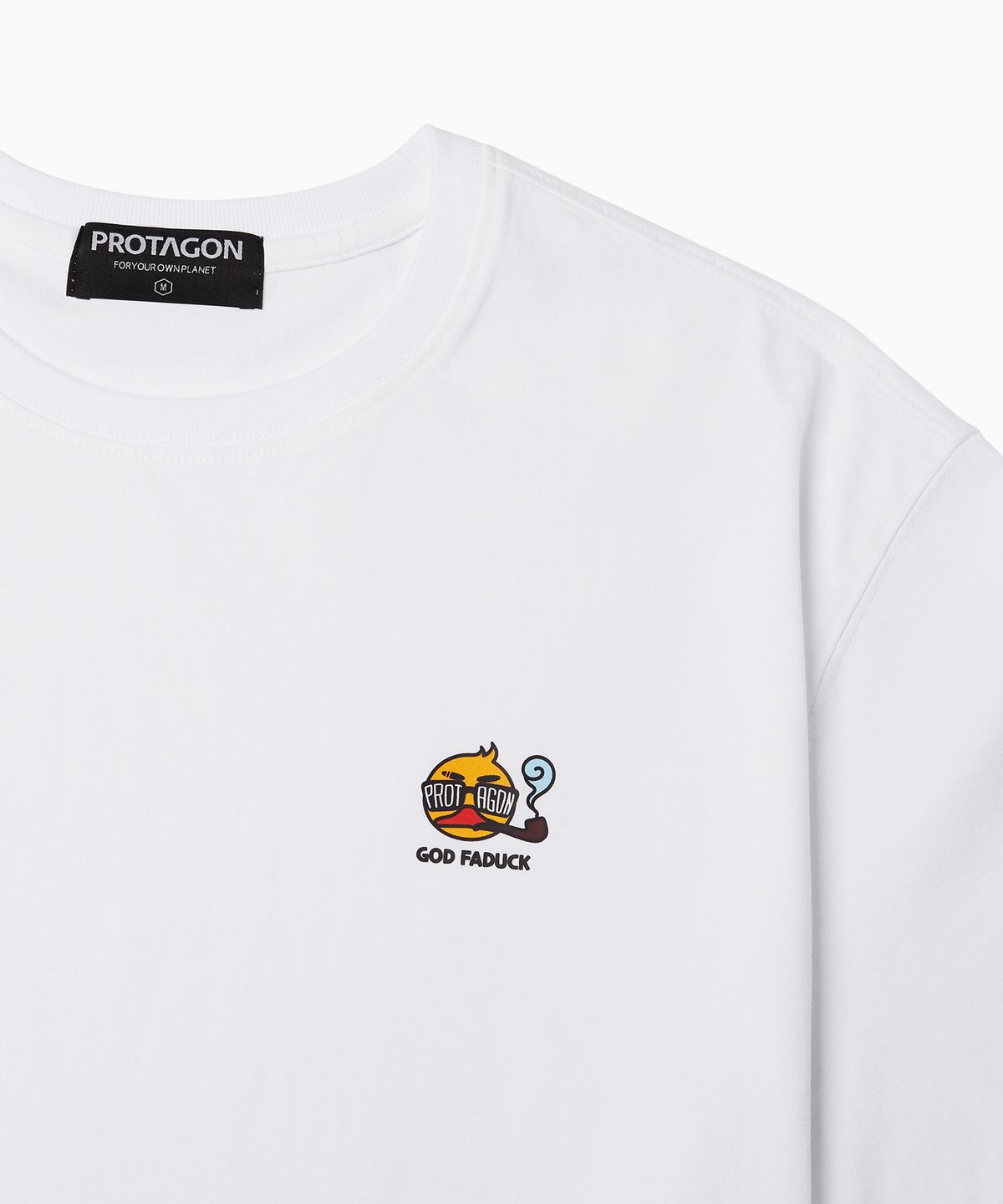 프로타곤(PROTAGON) God Faduck Short-sleeved Tee (White)