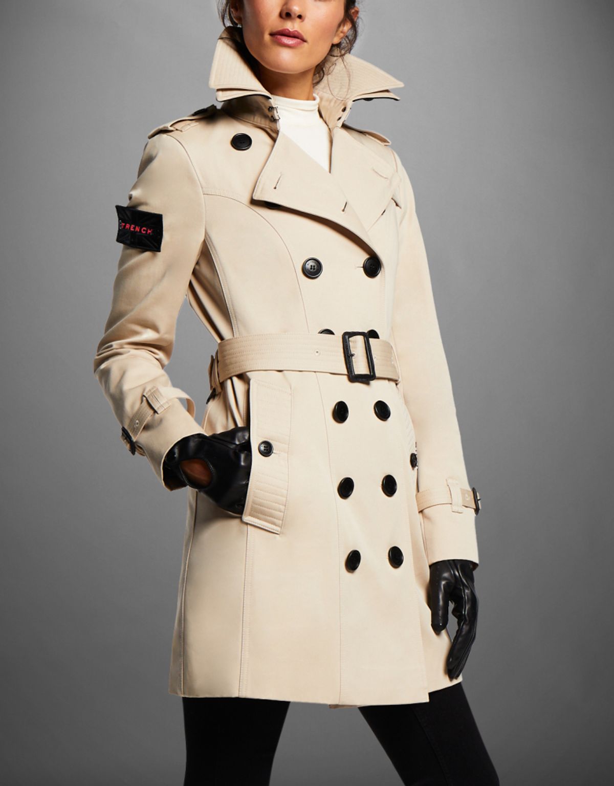 트렌치런던(TRENCH LONDON) 슬림 트렌치 코트(STONE/BLACK/PINK)