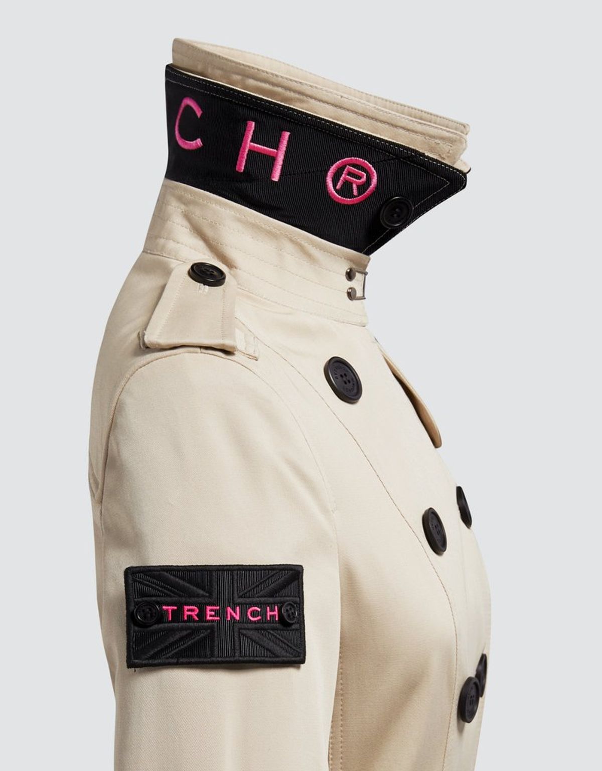 트렌치런던(TRENCH LONDON) 슬림 트렌치 코트(STONE/BLACK/PINK)