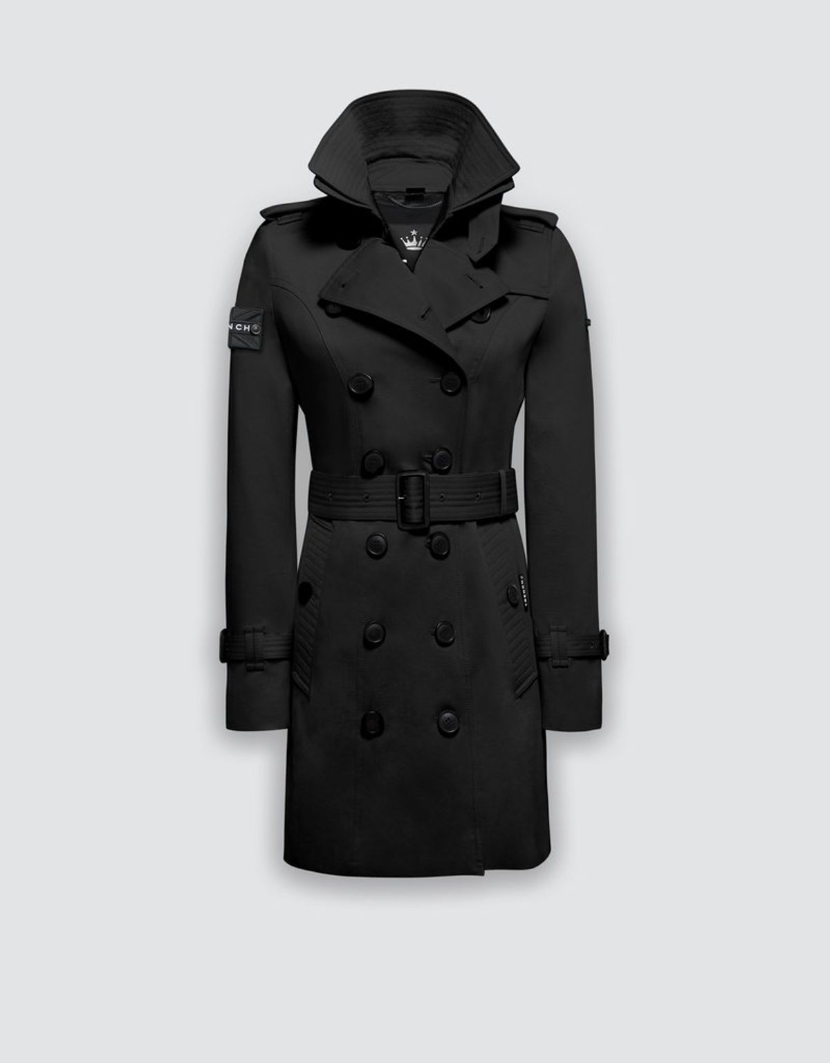 트렌치런던(TRENCH LONDON) 슬림 트렌치 코트 (BLACK/BLACK/WHITE)