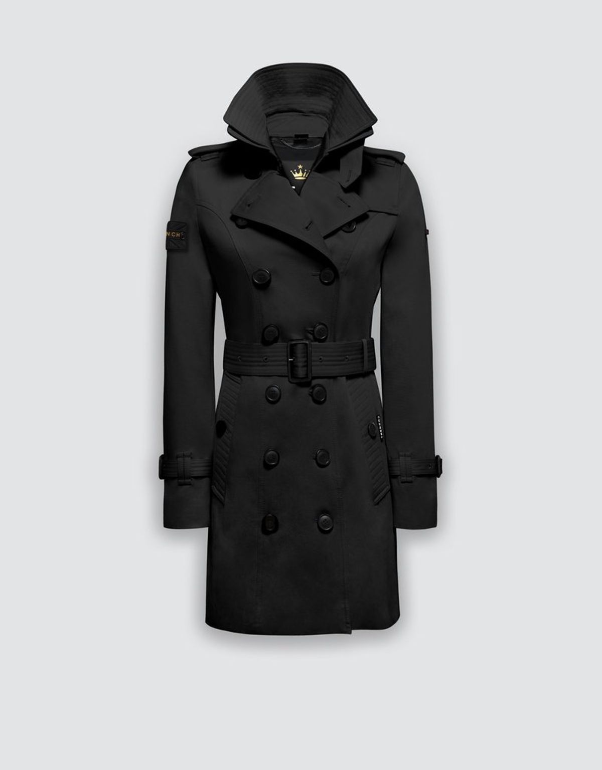 트렌치런던(TRENCH LONDON) 슬림 트렌치 코트(BLACK/BLACK/GOLD)