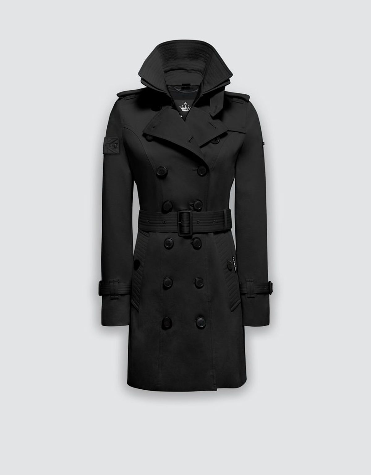 트렌치런던(TRENCH LONDON) 슬림 트렌치 코트(BLACK/BLACK/SILVER)