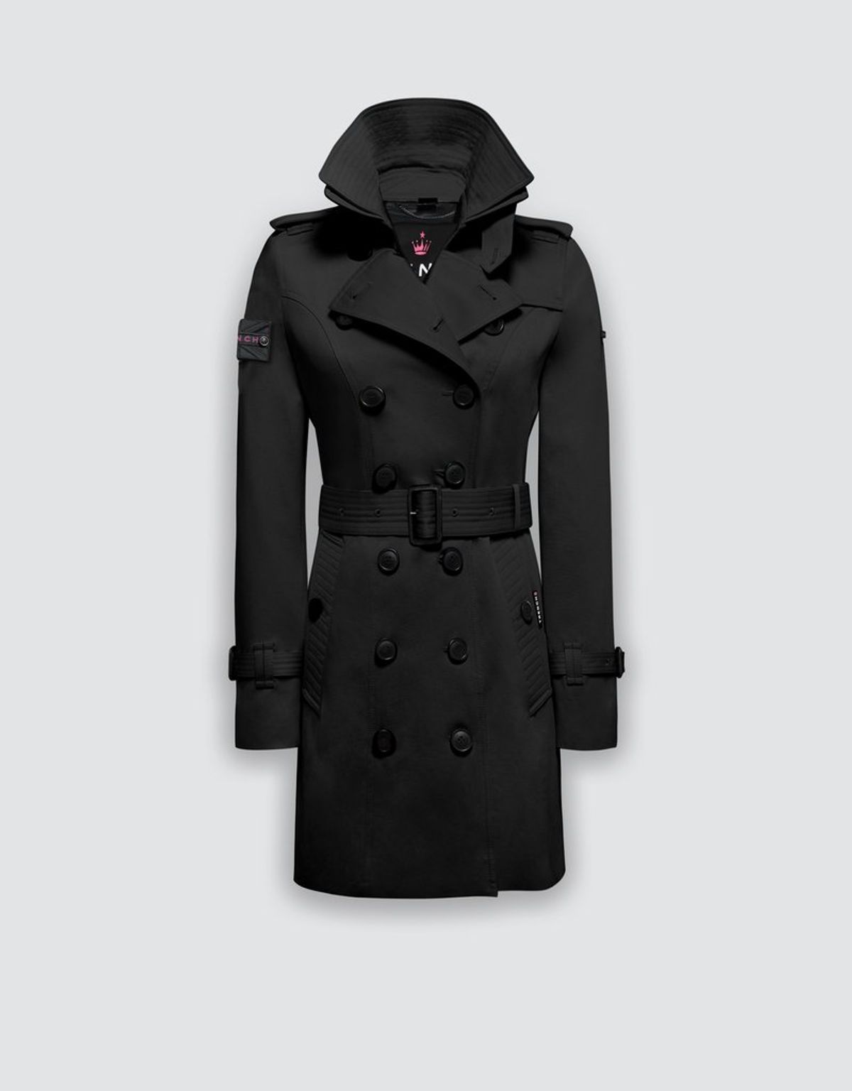 트렌치런던(TRENCH LONDON) 슬림 트렌치 코트(BLACK/PINK/BLACK)