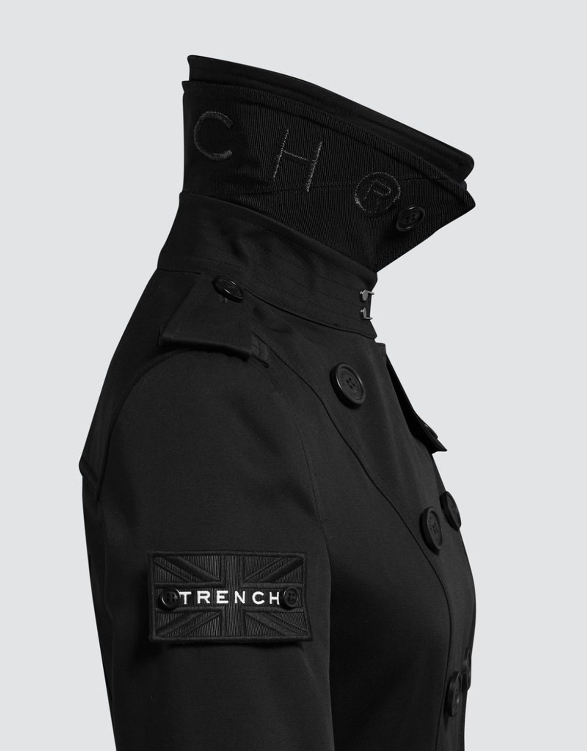 트렌치런던(TRENCH LONDON) 슬림 트렌치 코트 (BLACK/BLACK/BLACK)