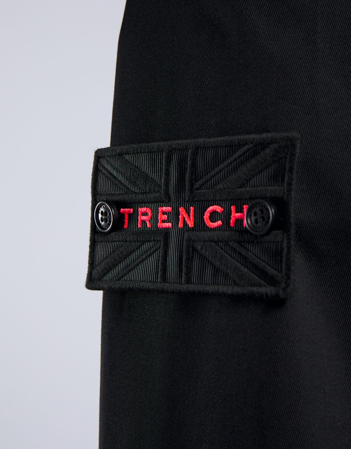 트렌치런던(TRENCH LONDON) 슬림 트렌치 코트(BLACK/BLACK/HOTPINK)