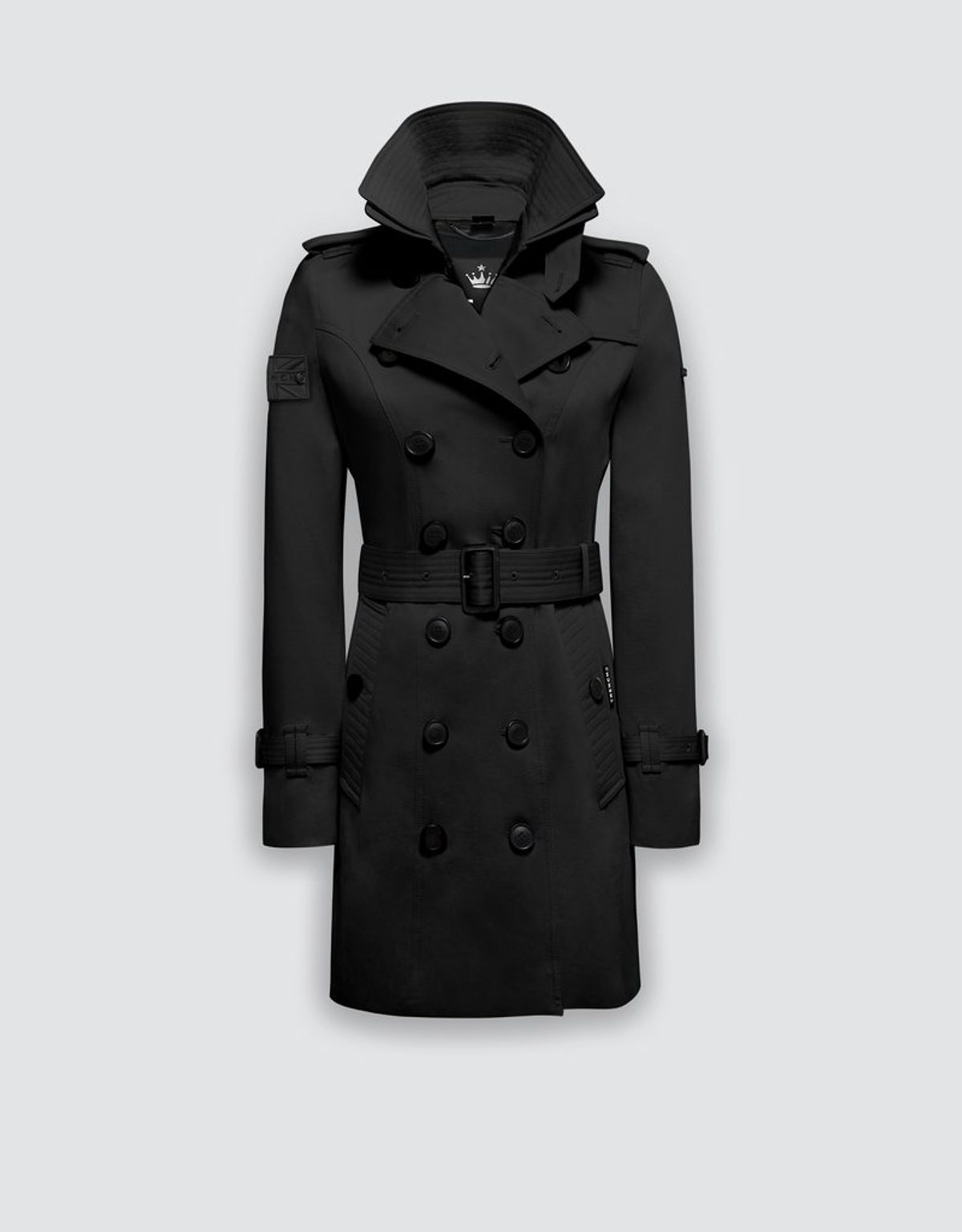 트렌치런던(TRENCH LONDON) 슬림 트렌치 코트(BLACK/BLACK/GRANITE)