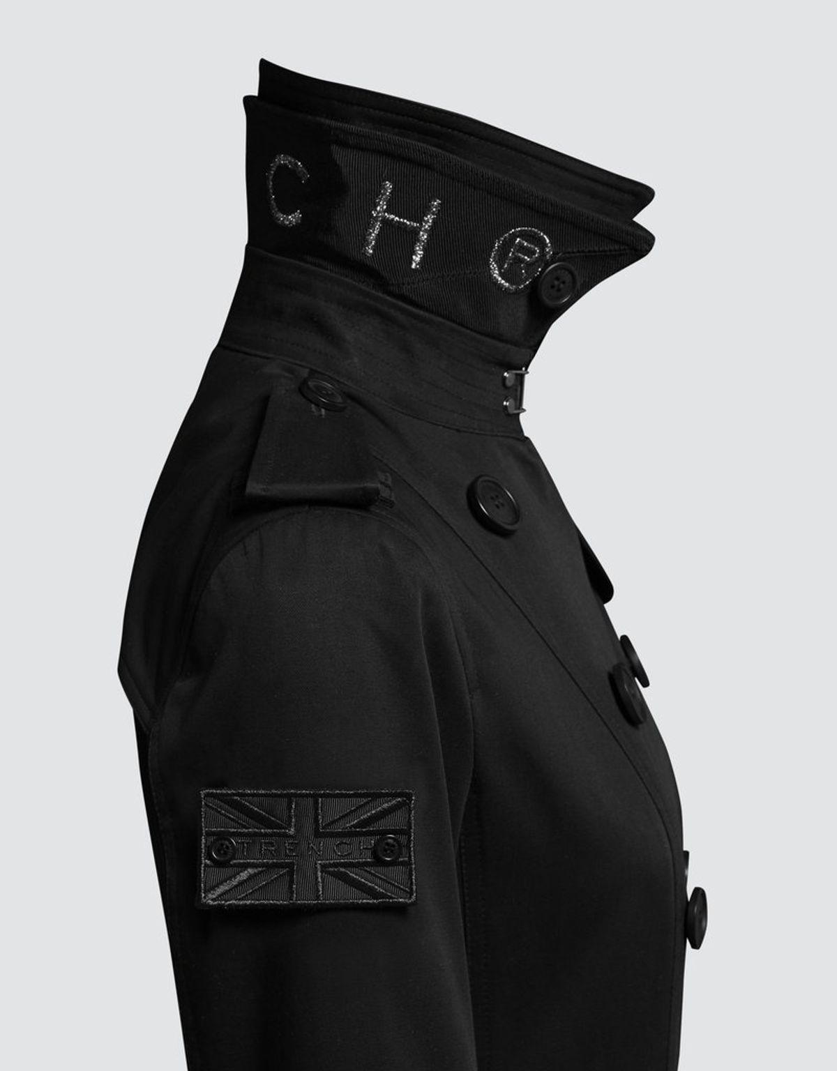 트렌치런던(TRENCH LONDON) 슬림 트렌치 코트(BLACK/BLACK/GRANITE)