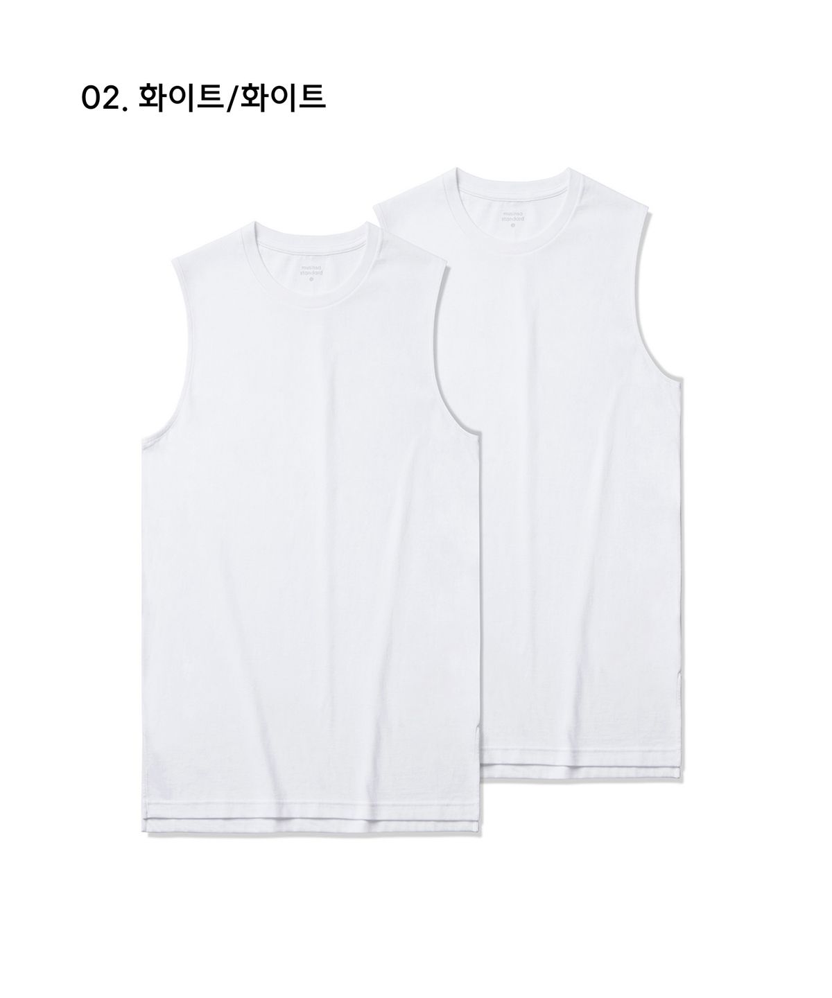 무신사 스탠다드(MUSINSA STANDARD) 레이어드 슬리브리스 탑_긴 기장 2팩