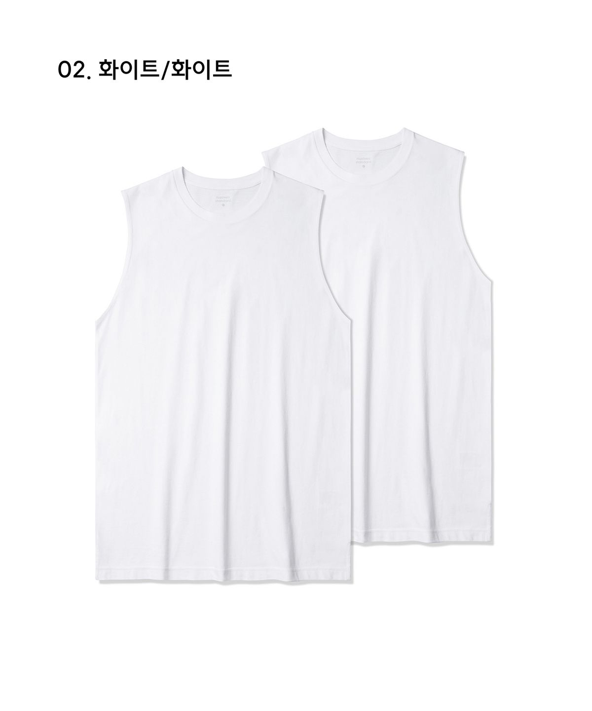 무신사 스탠다드(MUSINSA STANDARD) 레이어드 슬리브리스 탑_일반 기장 2팩