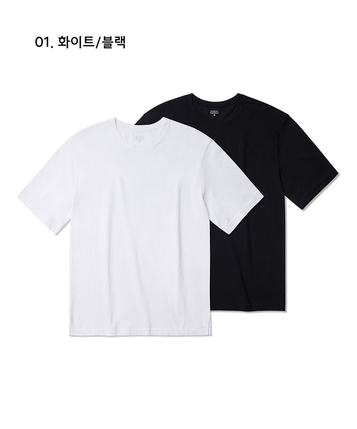 무신사 스탠다드(MUSINSA STANDARD) 레이어드 크루 넥 티셔츠_일반 기장 2팩