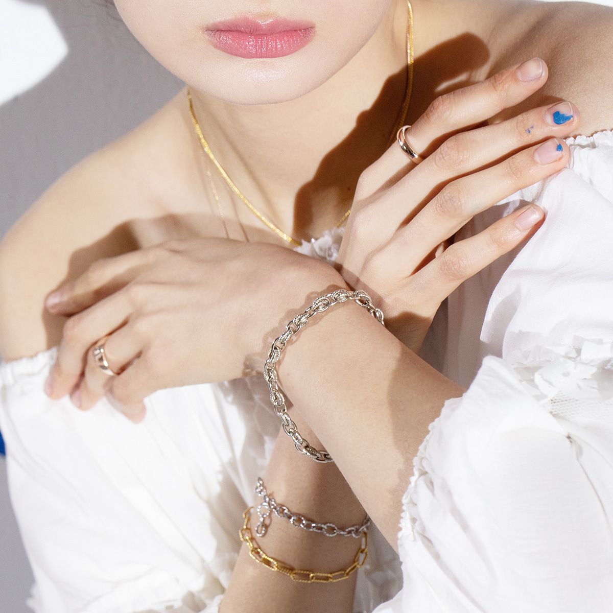 매즈믹(MEZMIC) [Art Collection] 14K 앤틱체인 옐로골드 팔찌