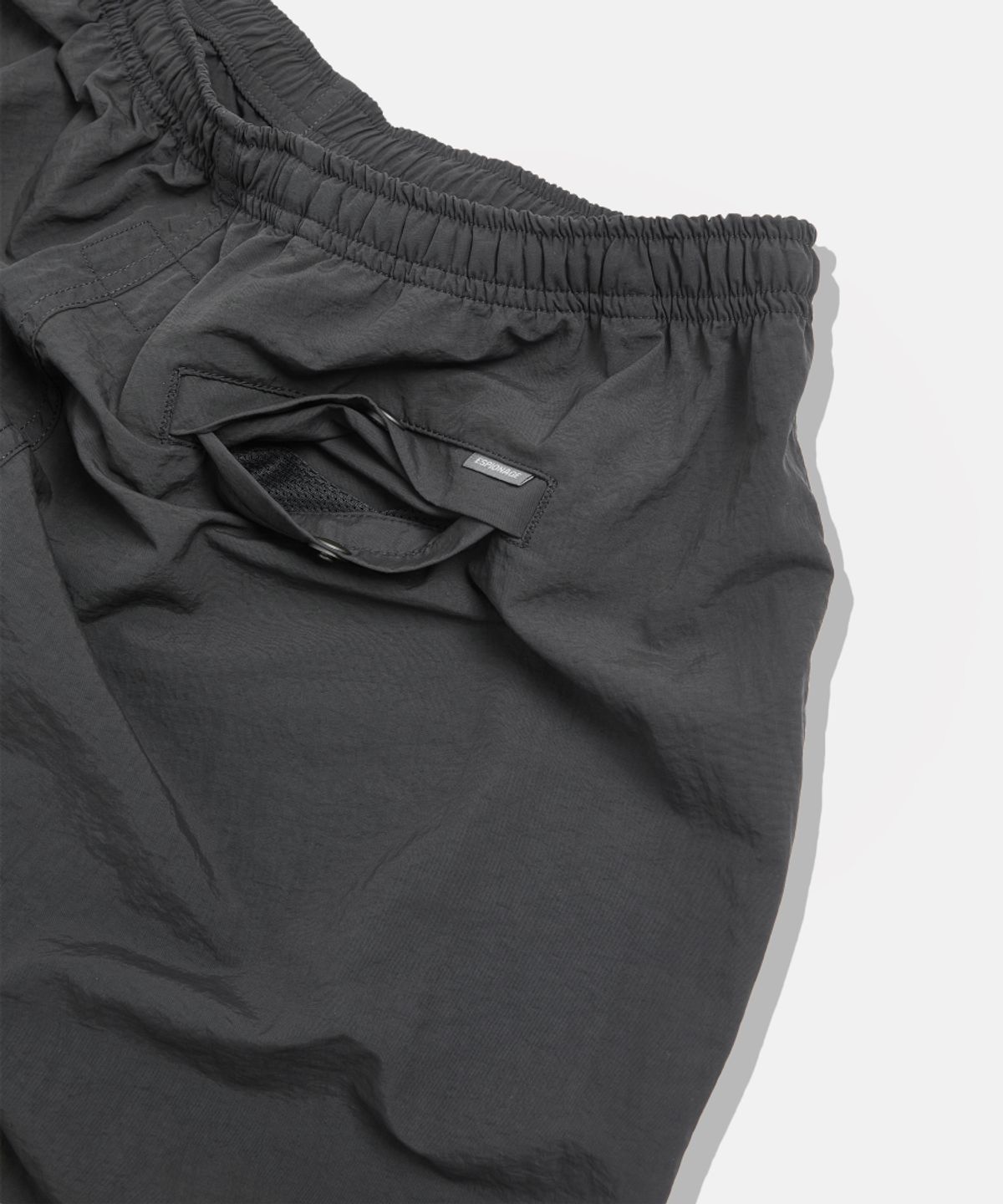 에스피오나지(ESPIONAGE) Nylon Warm Up Pants Dark Grey
