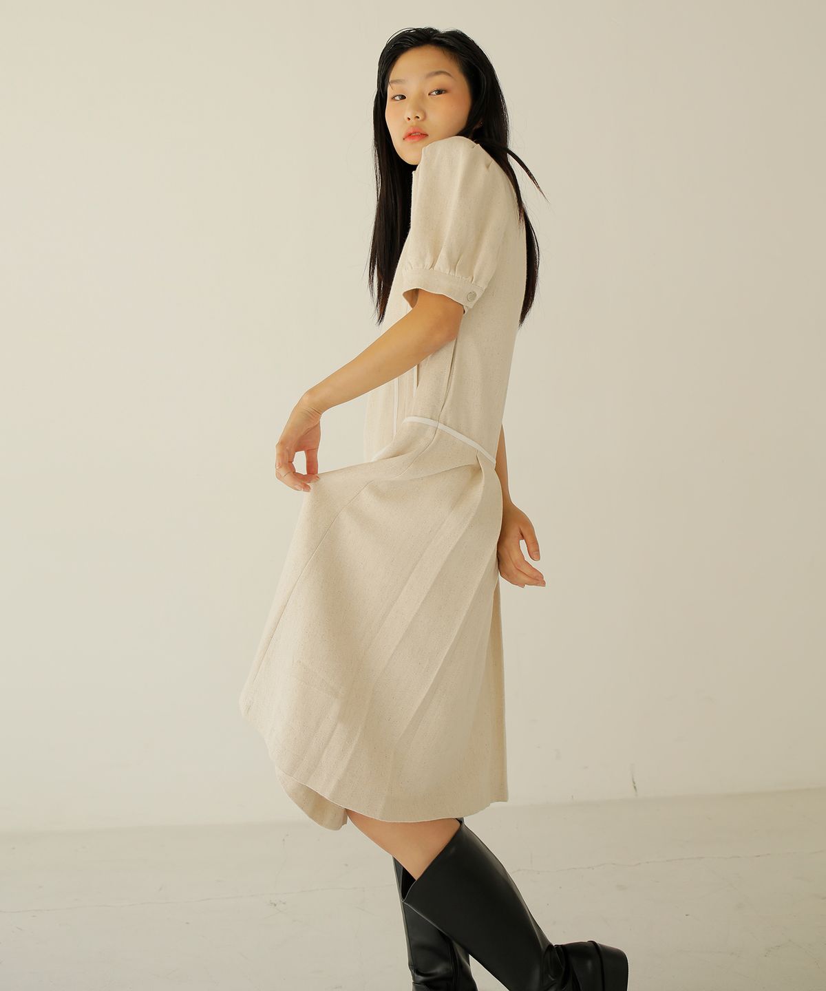 느와(NOIR) Line Block Dress