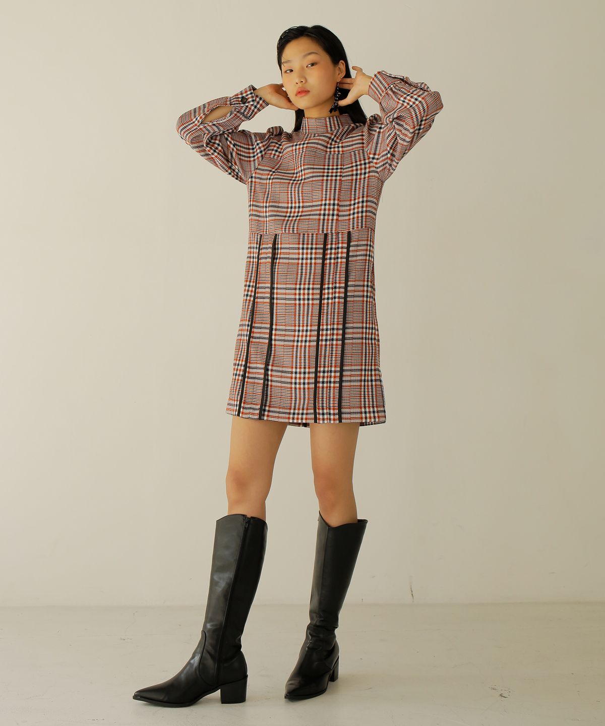 느와(NOIR) Block Check Dress