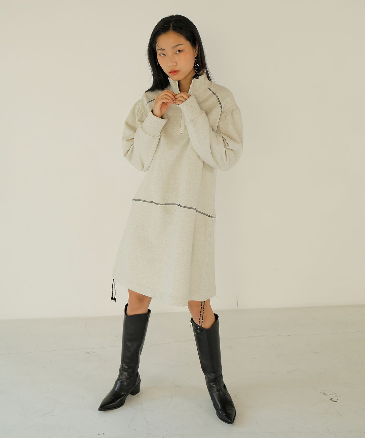 느와(NOIR) Zip-up Dress