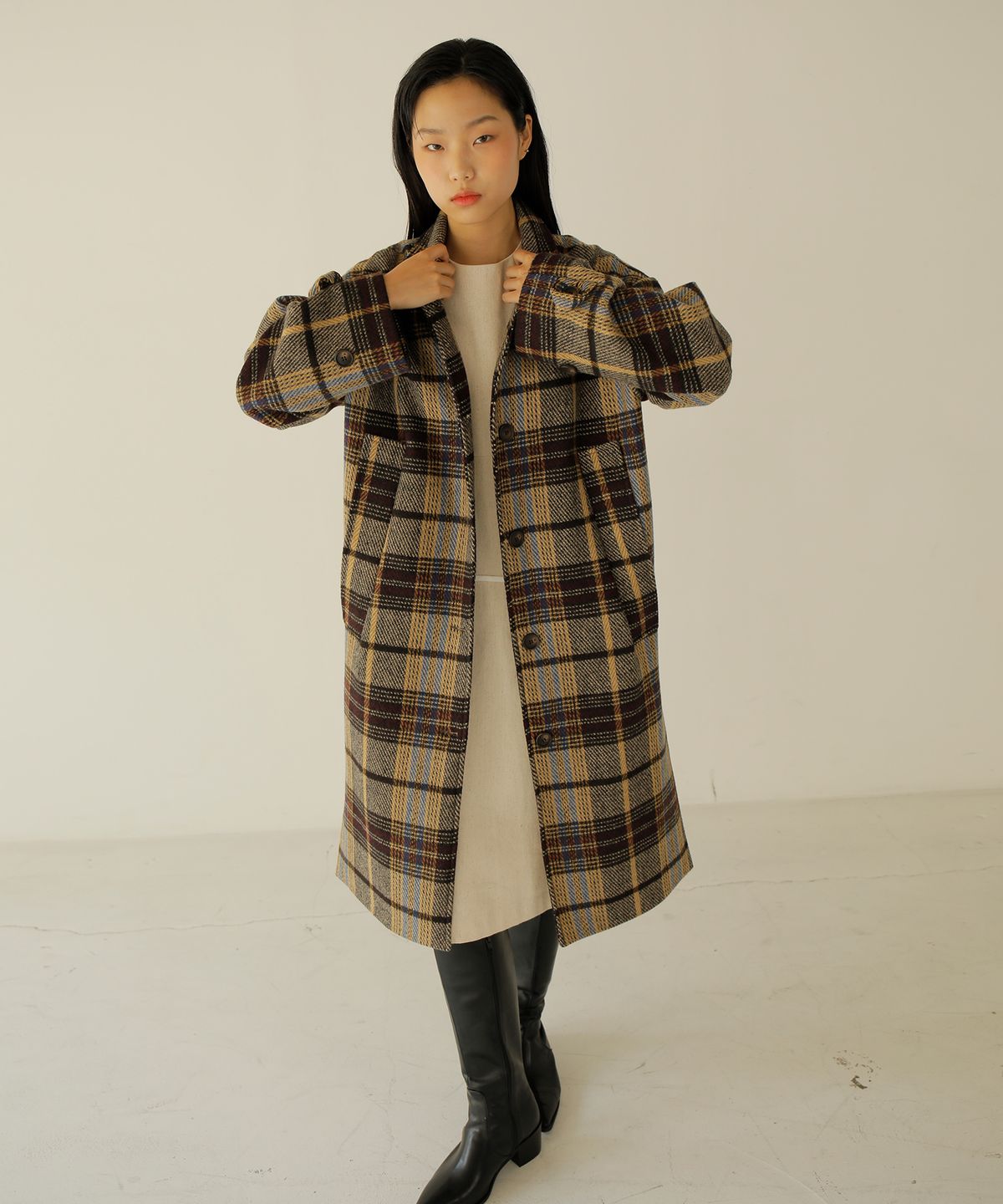 느와(NOIR) Check Over Coat