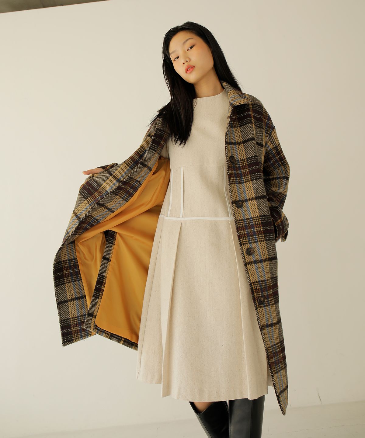 느와(NOIR) Check Over Coat