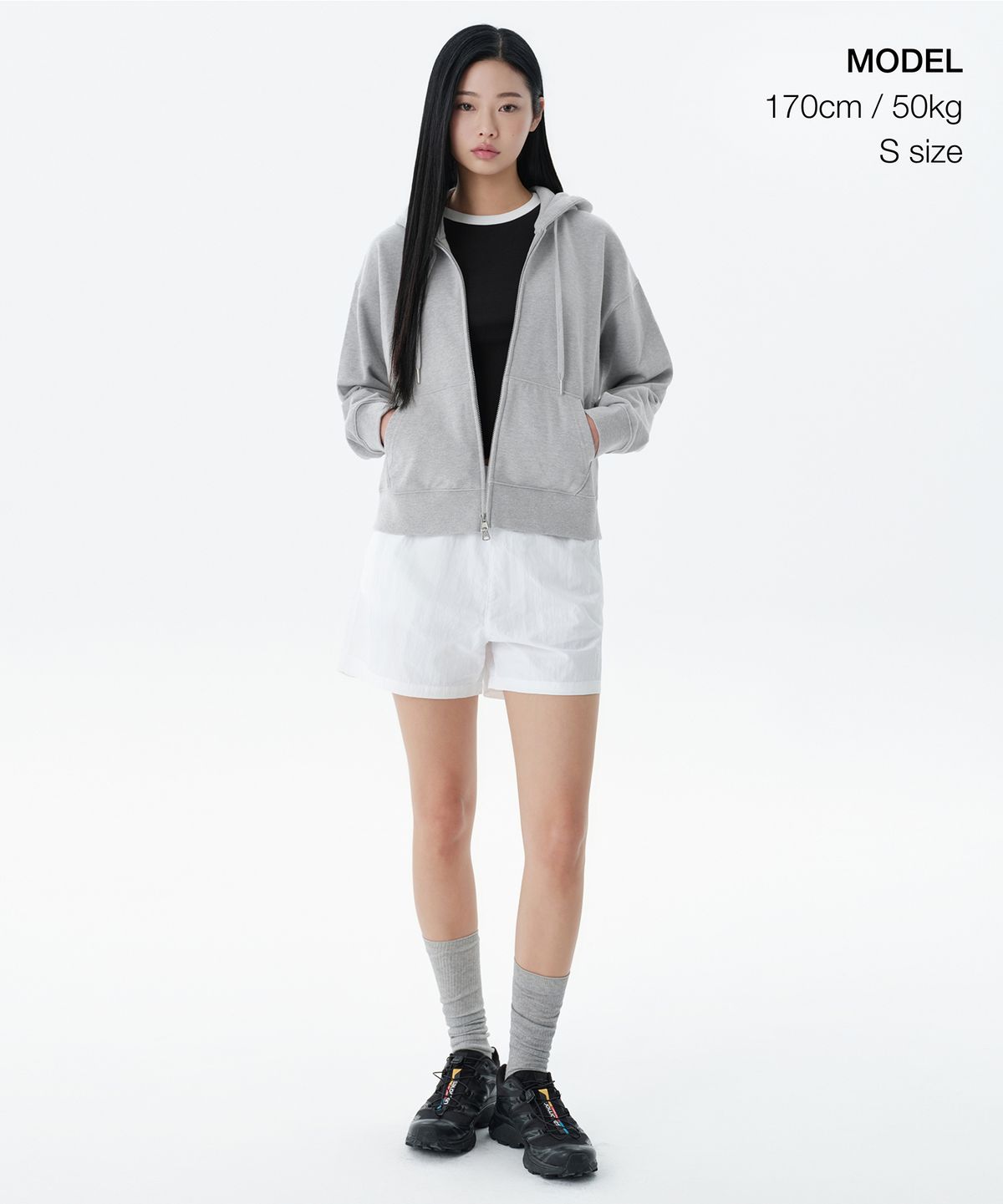 무신사 스탠다드 우먼(MUSINSA STANDARD WOMAN) 우먼즈 후디드 스웨트 집업 [미디엄 그레이]