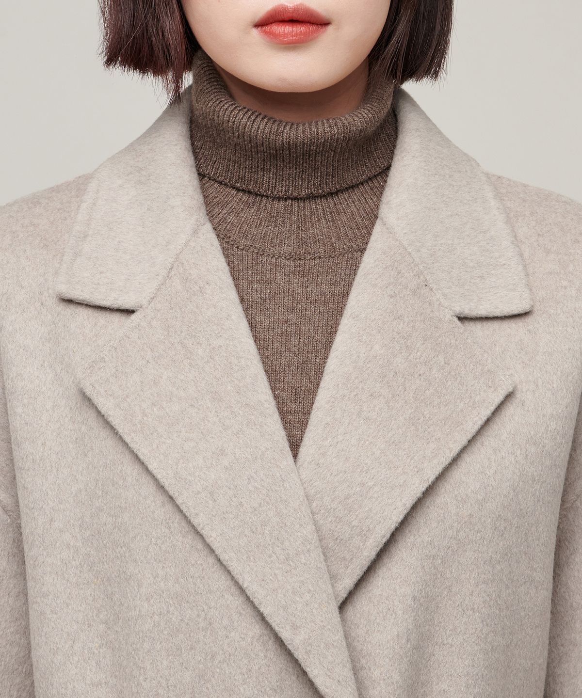 무신사 스탠다드 우먼(MUSINSA STANDARD WOMAN) 우먼즈 캐시미어 블렌드 핸드메이드 로브 코트 [오트밀]
