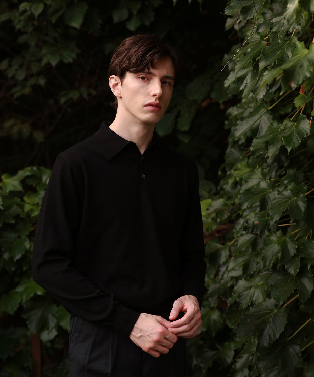 벨리프(BELLIEF) Essential Soft long sleeve polo knit (Black)