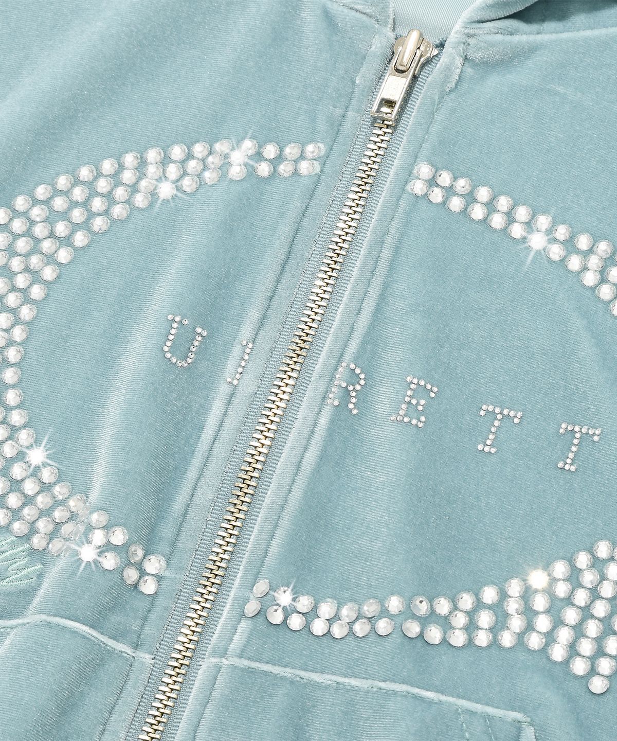 큐리티(CURETTY) C LOGO RHINESTONE HOODIE ZIP-UP_MINT