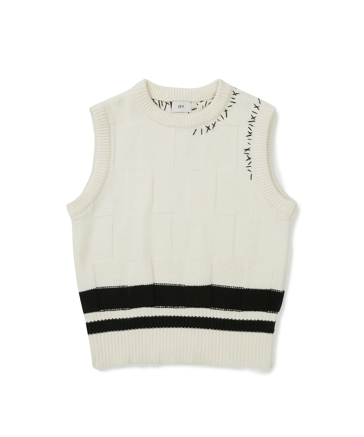 이에이(IEY) JAGG STITCH KNIT VEST Ivory