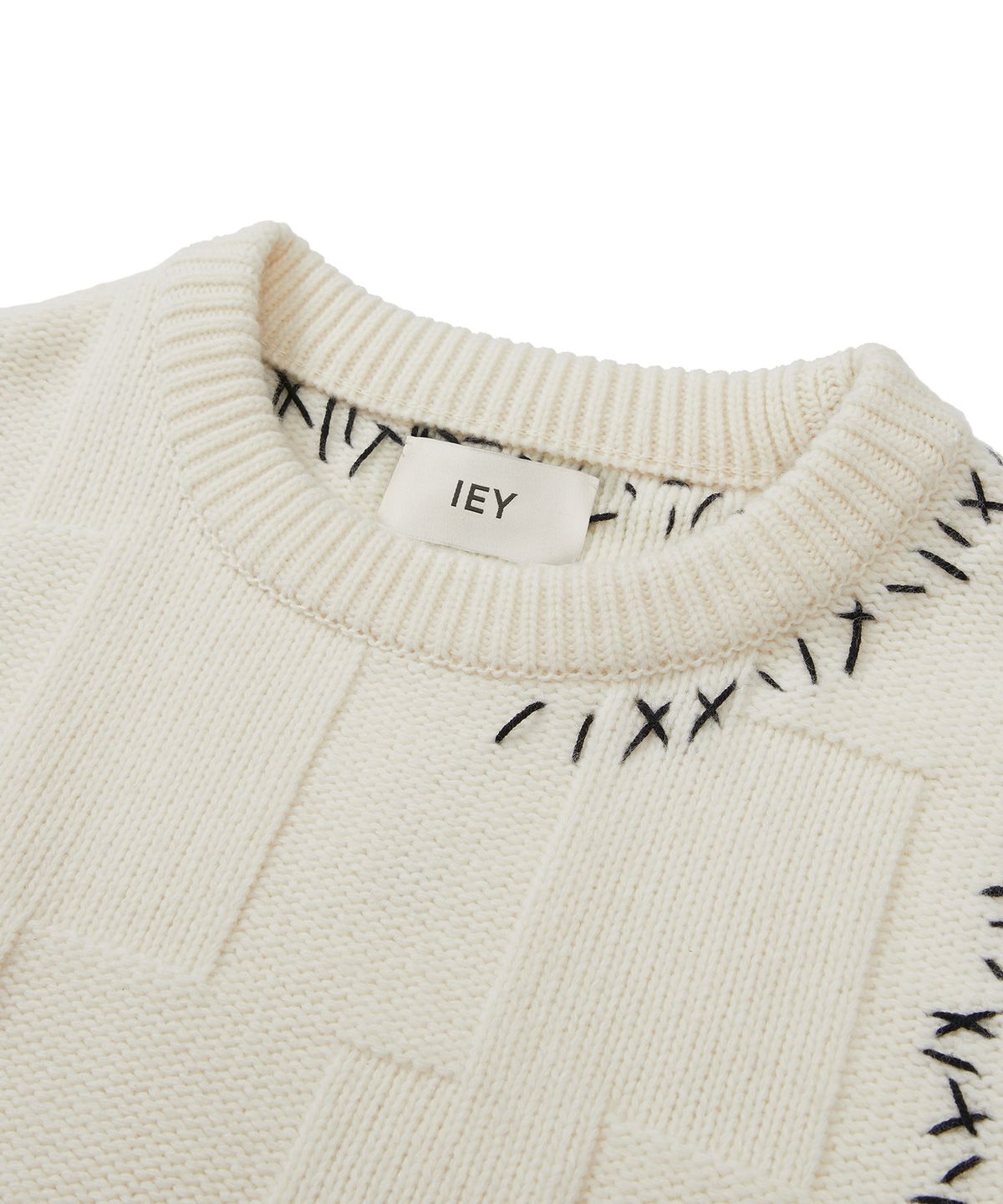 이에이(IEY) JAGG STITCH KNIT VEST Ivory